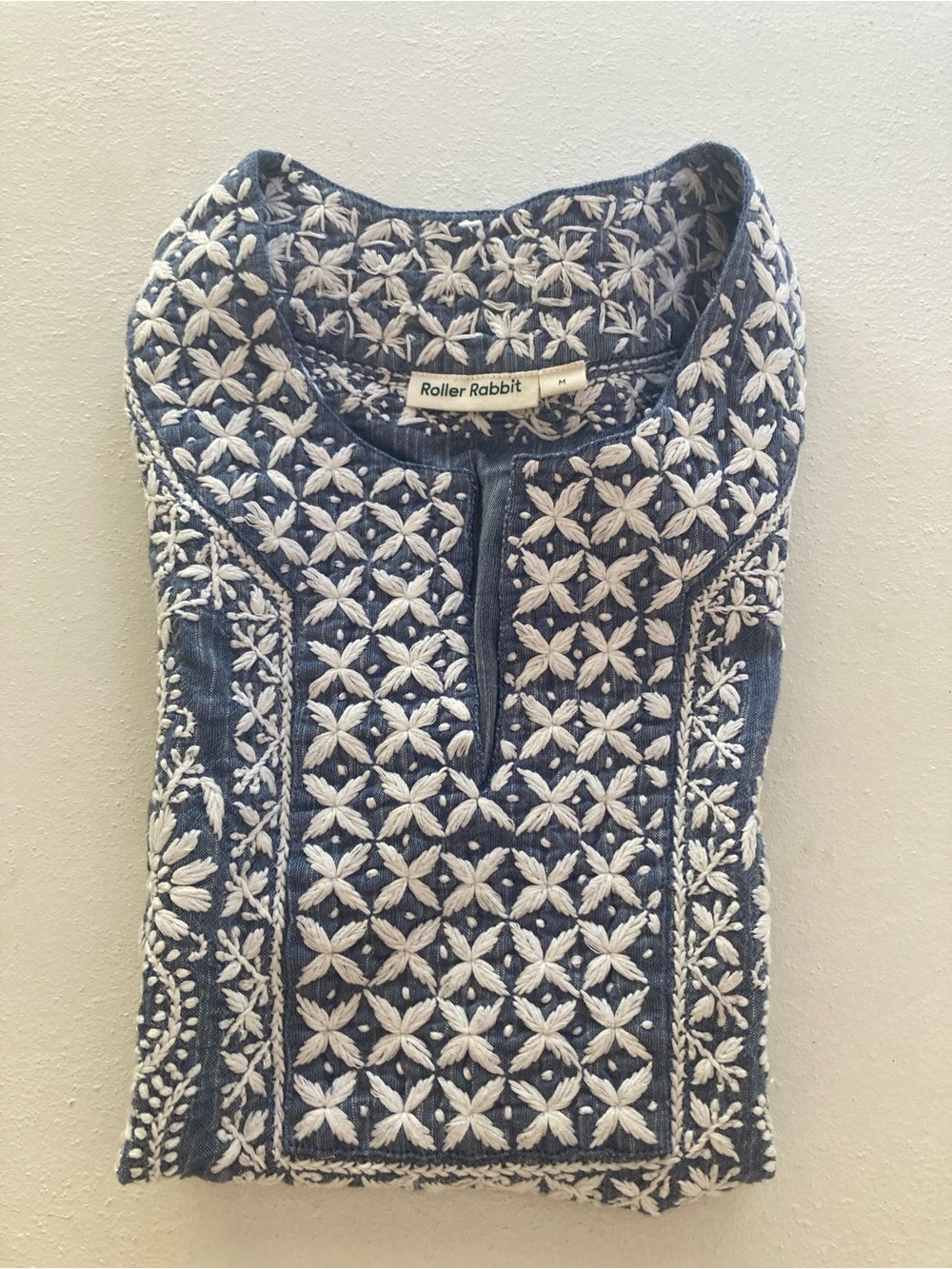 Roller Rabbit Navy Blue Embroidered Cotton Tunic Dress - Picture 6 of 16